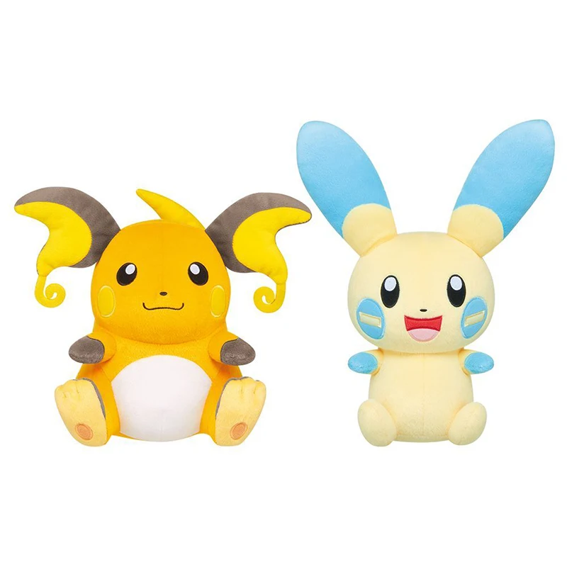 

Мультяшные Аниме фигурки Pokemon Raichu Minun, плюшевая кукла, искусственные Аниме периферийные игрушки, Покемон, плюшевые куклы, игрушки