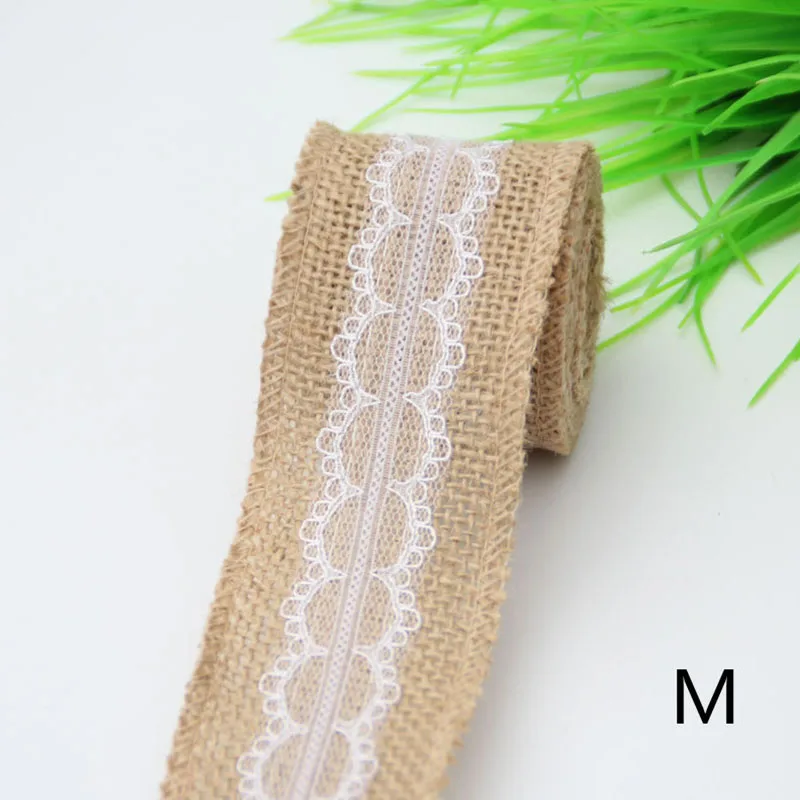 M 5 см Широкий джутовое кружево рулон одежды швейные инструменты Diy Рождественский Декор ручной работы Джутовая Ткань художественные украшения свадебные принадлежности 1 м - Цвет: M
