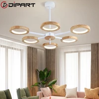 modern led wooden chandelier lighting for living room bedroom ceiling nordic lustre art deco lustres tricolor light chandeliers