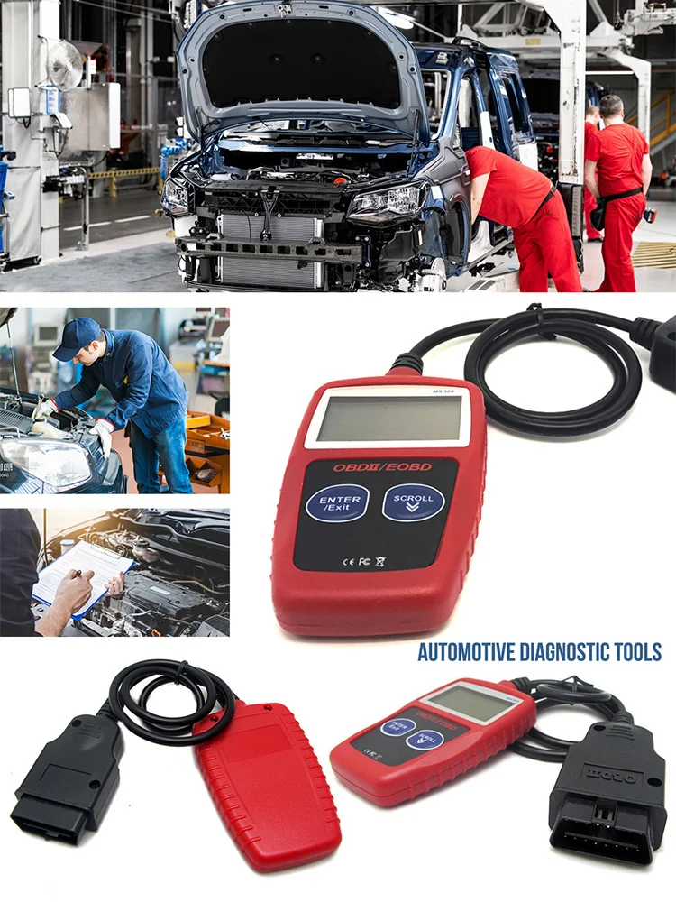 

1pc Car Code Scanner Universal OBDII EOBD MS 309 Automotive Diagnostic Tool