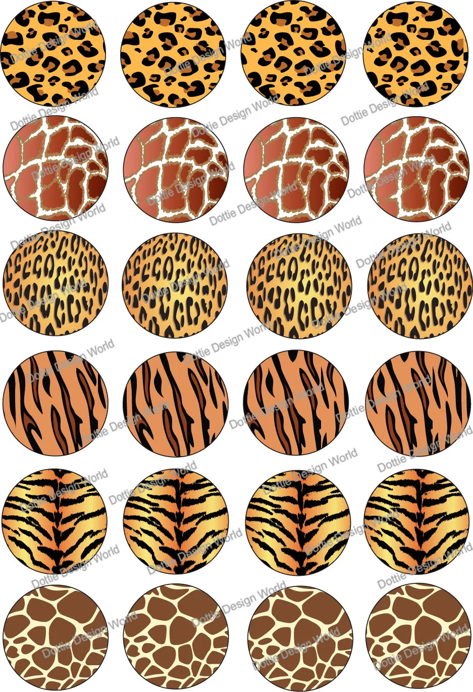 24 коричневые кожаные животные съедобные топперы для торта вафли рисовые