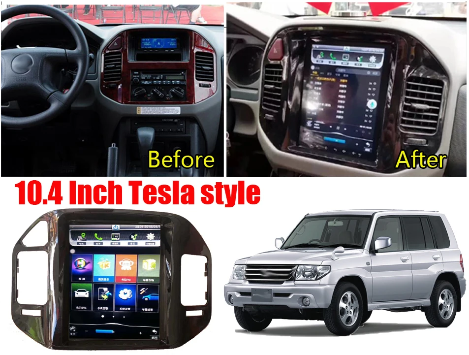 Liandlee Android для Mitsubishi Pajero V60 V68 V73 V77 1998~ 2006 Tesla стиль автомобильный экран Carplay BT gps Navi навигационная карта медиа