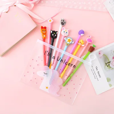 10 единиц/набор гелевых ручек с единорогом канцелярская кавайная школа гелевые