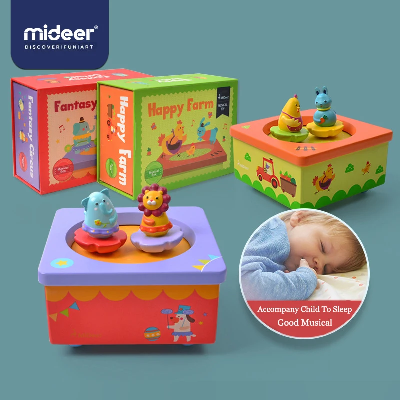

Детская музыкальная шкатулка MiDeer, деревянная заводная модель, мультяшный Лев, детский подарок на день рождения, Рождество, игрушки для дете...