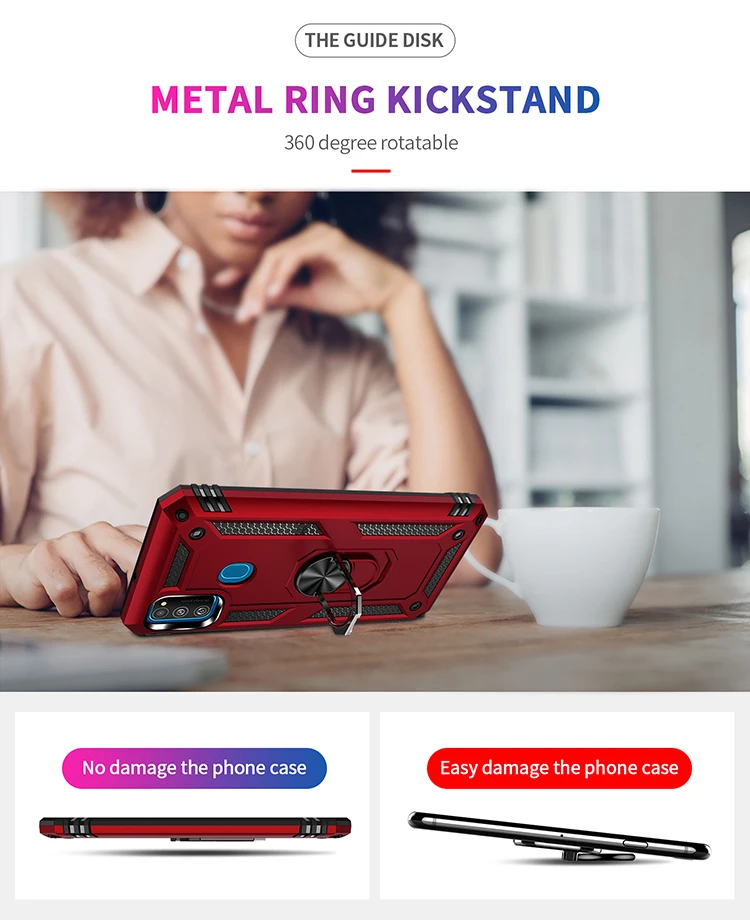 Чехол для Galaxy M21 Heavy Duty Hard Rugged Armor Kickstand противоударный чехол Samsung SM-215F | Мобильные