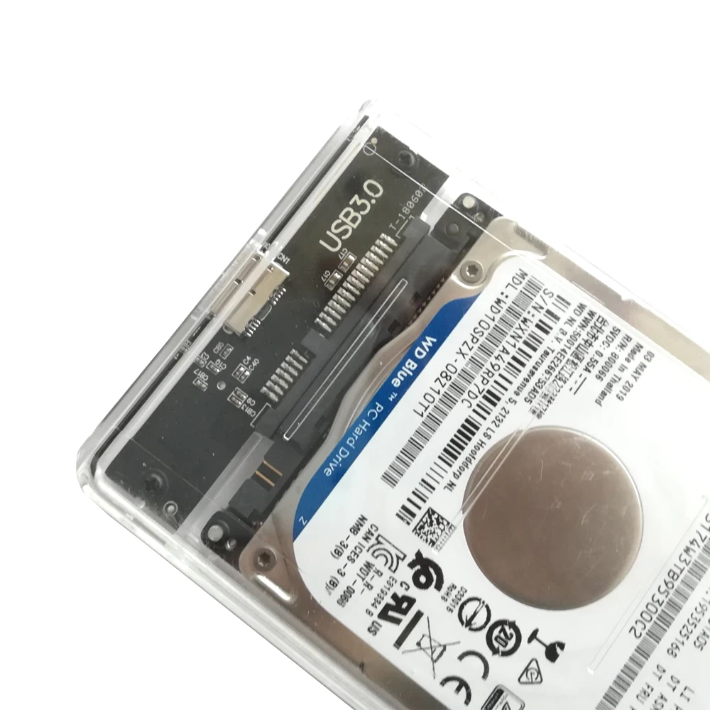 THU Тип C 2,5 ''Прозрачный жесткий чехол USB3.1 Gen2 10 Гбит/с жесткого диска Поддержка протокола UASP корпус для жесткого диска