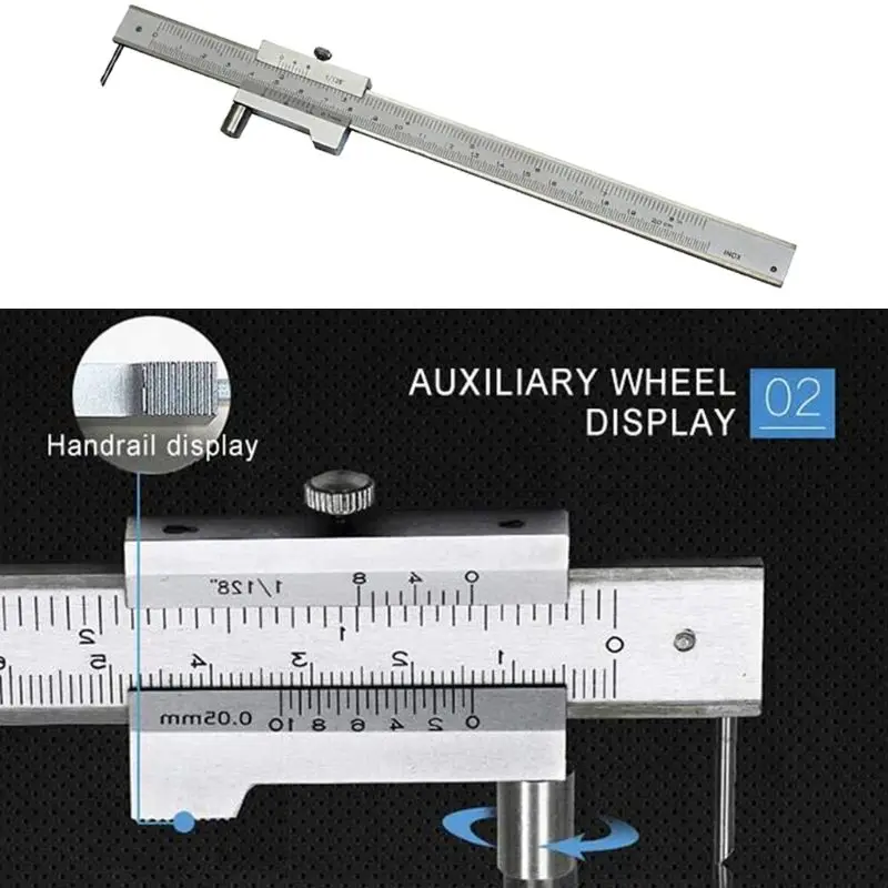 

0-200mm Marking Vernier Caliper With Carbide Scriber Needle Parallel Marking Gauging Ruler Measuring Instrument Tool