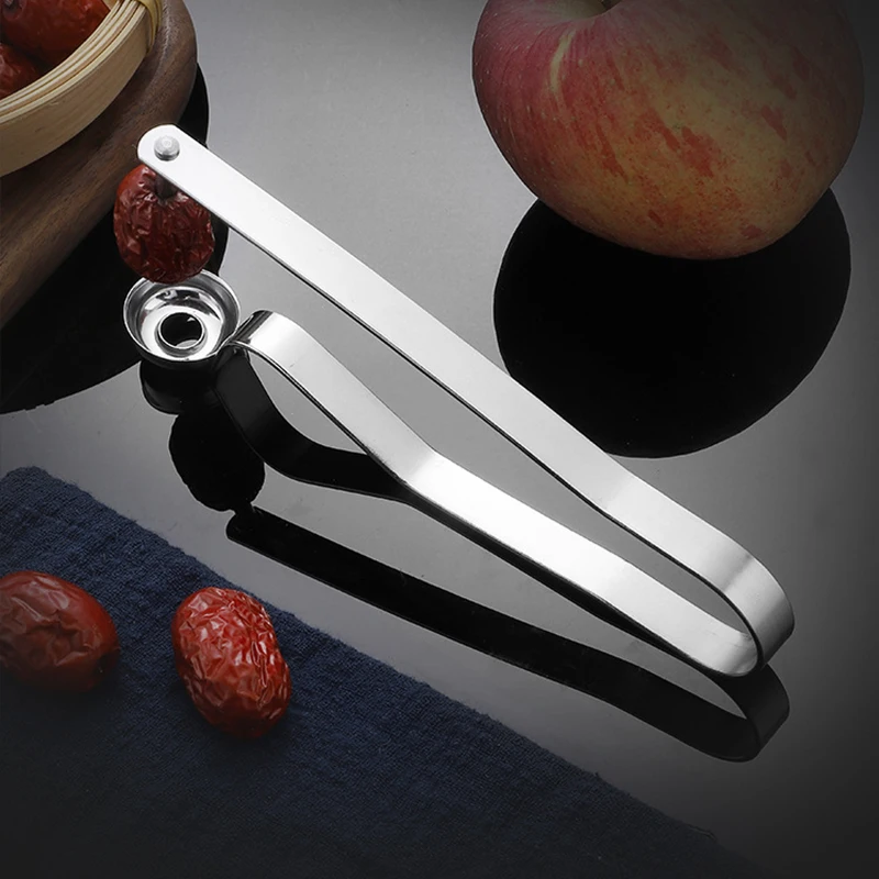 

GreeOn 2021 Stainless Steel Cherry Pitter Long Handle Jujube Corer Remover Hawthorn Corer Quick Seed Removal Tool Kitchen Gadget