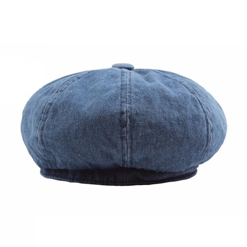 SILOQIN Woman Winter Hat Autumn Washed Denim Newsboy Hats Snapback Lady Brand Simple Octagonal Cap Artist Painter Leisure | Аксессуары