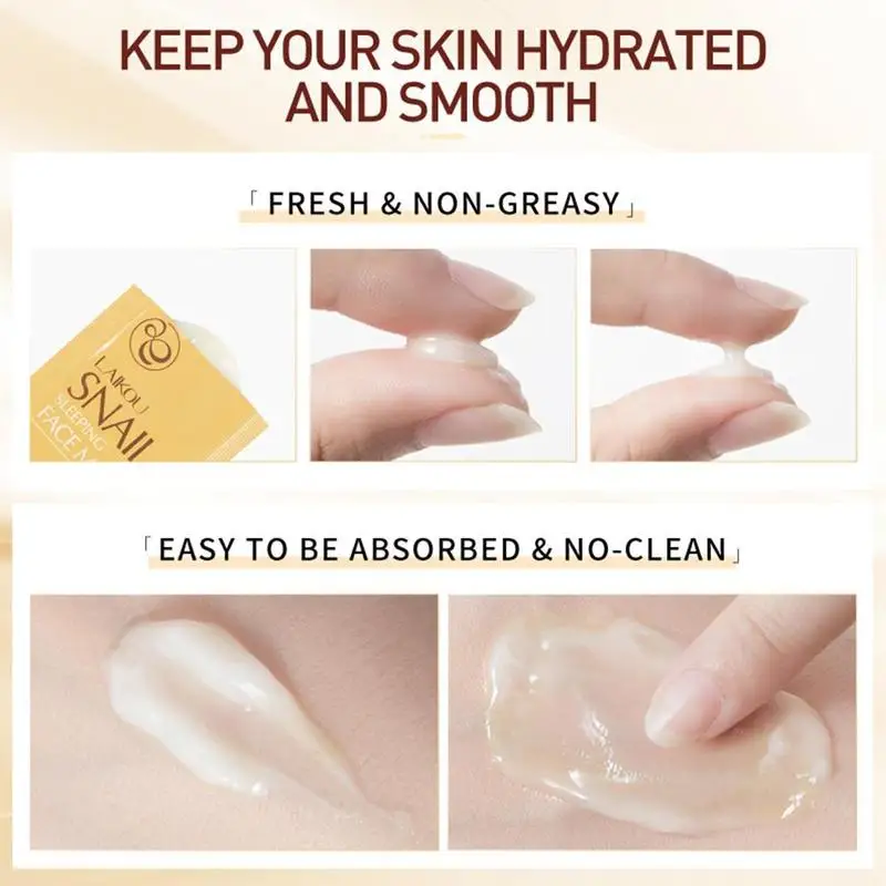 

LAIKOU 1pcs Snail Sleeping Mask Deep Moisturizing Essence Anti-Aging Anti-wrinkle OilControl Nourishing Skin Care