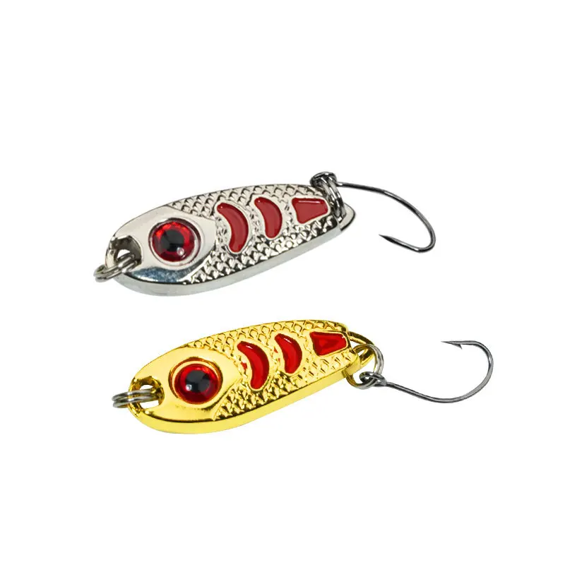 

1 Pcs Mini Metal Lure 1.5g 2.5g 3.5g 5g Hard Bait Red Point Luminous Fly Fishing Tackle Wobblers Isca Artificial Spoon Fishing