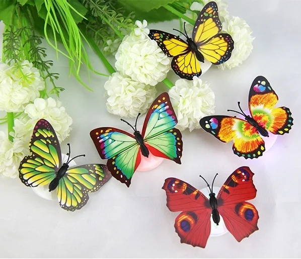 Декоративсветильник присоски носветильник бабочка свет s Цветок фонарь AUG889 | Дом