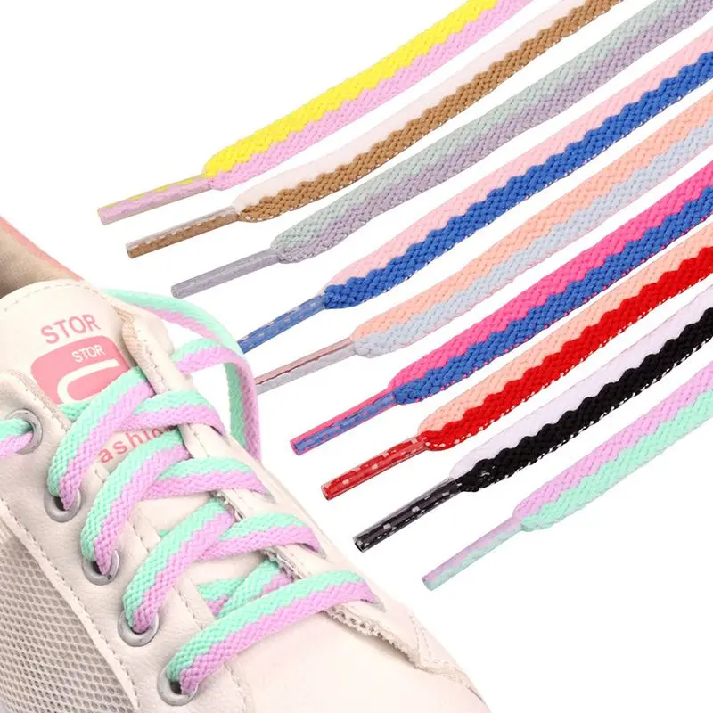 

1Pair Flats Shoelaces Off Sneaker White Shoes Lace Classic Flat Double Hollow Woven Shoelace For AJ/AF Shoes Lace Strings