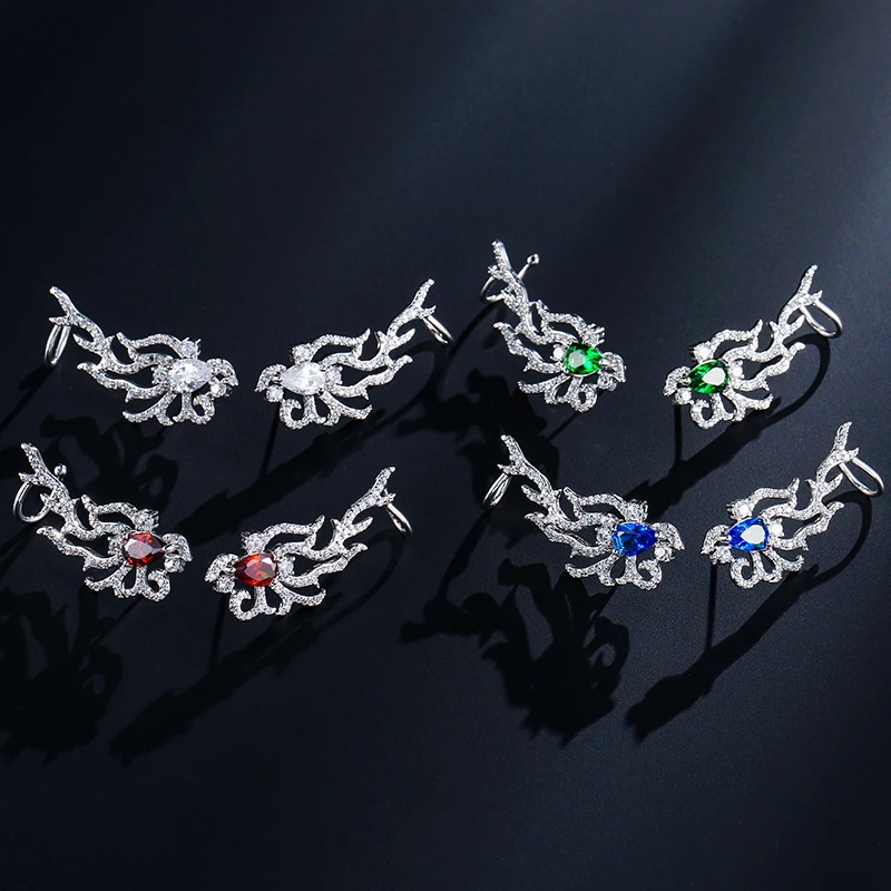 Женские винтажные серьги гвоздики RAKOL с микро покрытием из кубического циркония