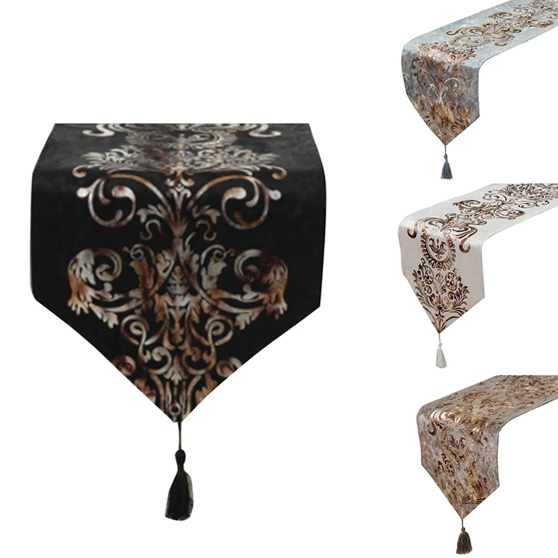 

European Style Home Flannel Table Runner Contracted Tea Table Cover Modern Luxury Refrigerator Wardrobe Flag