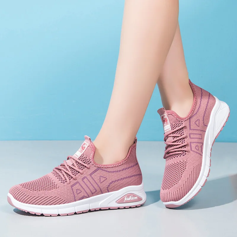

2021 Running Shoes Women Sport Shoes Fashion Platform Sneakers Ladies Spring Summer Flats Trainers Air Mesh Walking Footwear