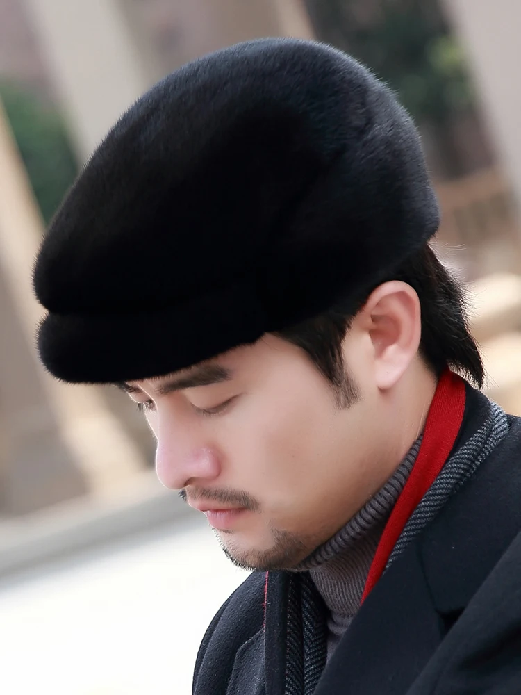 Мужская шапка из натурального меха норки зимняя Куницы теплая русская