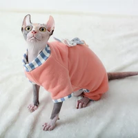winter hairless cats clothes for sphinx dog jumpsuit small medium breeds plus velvet pets kittens costumes clothing warm cotton