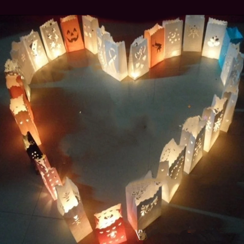 Свадебный подсвечник Luminaria 1/10 шт. бумажный фонарь сумка для свечи внешний дня