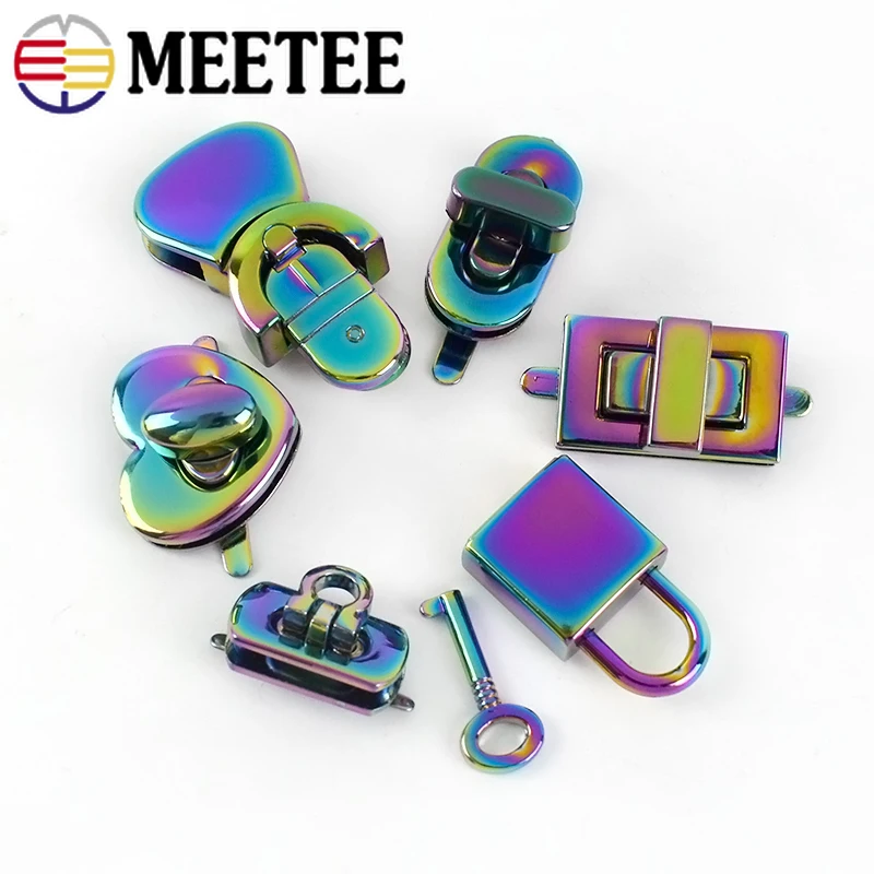 

2/4pcs Meetee Colored Metal Turn Twist Lock Snaps Buckles for DIY Handbag Bag Purse Hardware Closure Clasp Parts Accessories