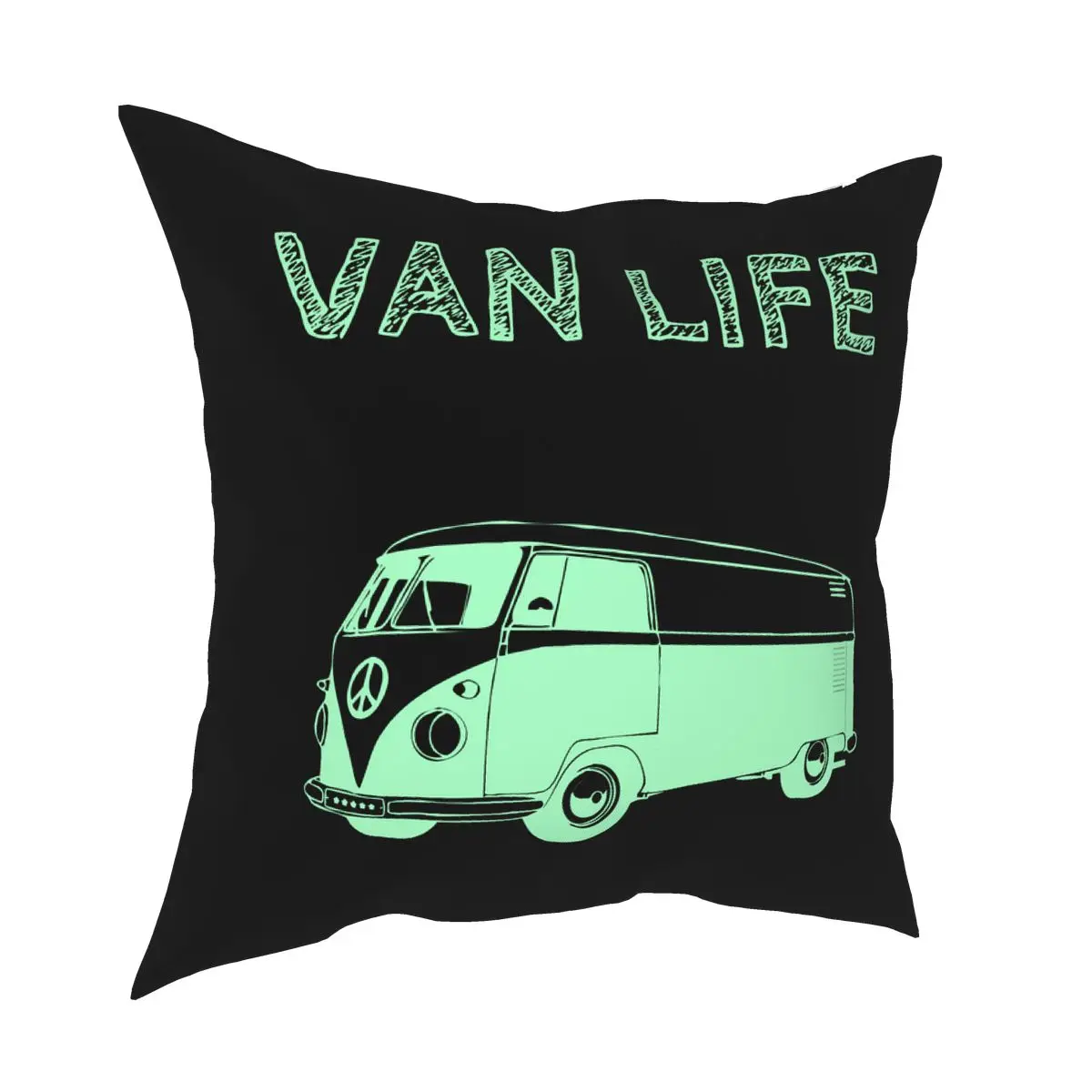 

Van Life Cartoon Bus Pillowcase Printed Polyester Cushion Cover Decorative Throw Pillow Case Cover Sofa Wholesale 45*45cm