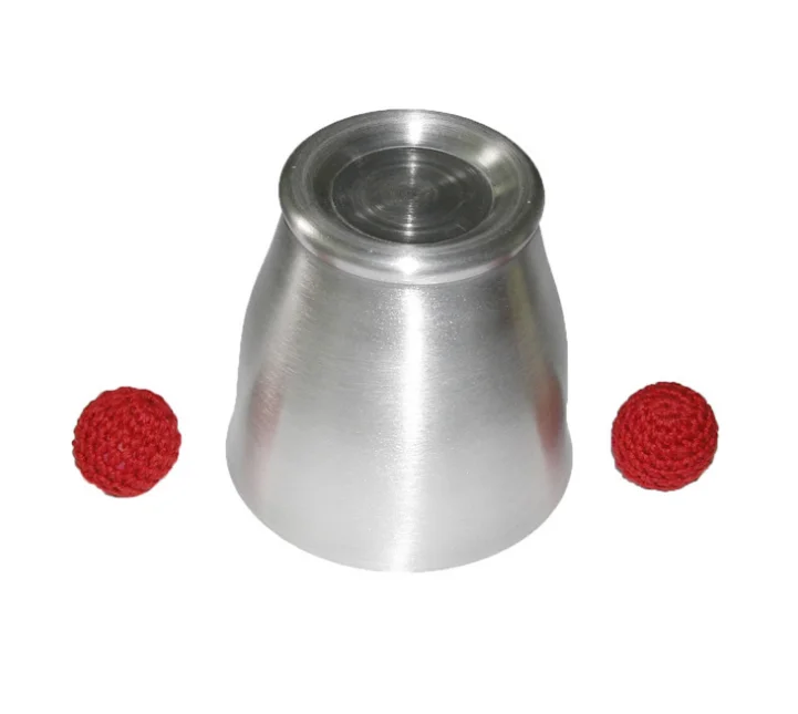 Deluxe Aluminum Chop Cup - Wide Mouth (Silver With Magnetic) Magic Tricks Close Up Appearing and Ball Magia Gimmick Props | Игрушки и