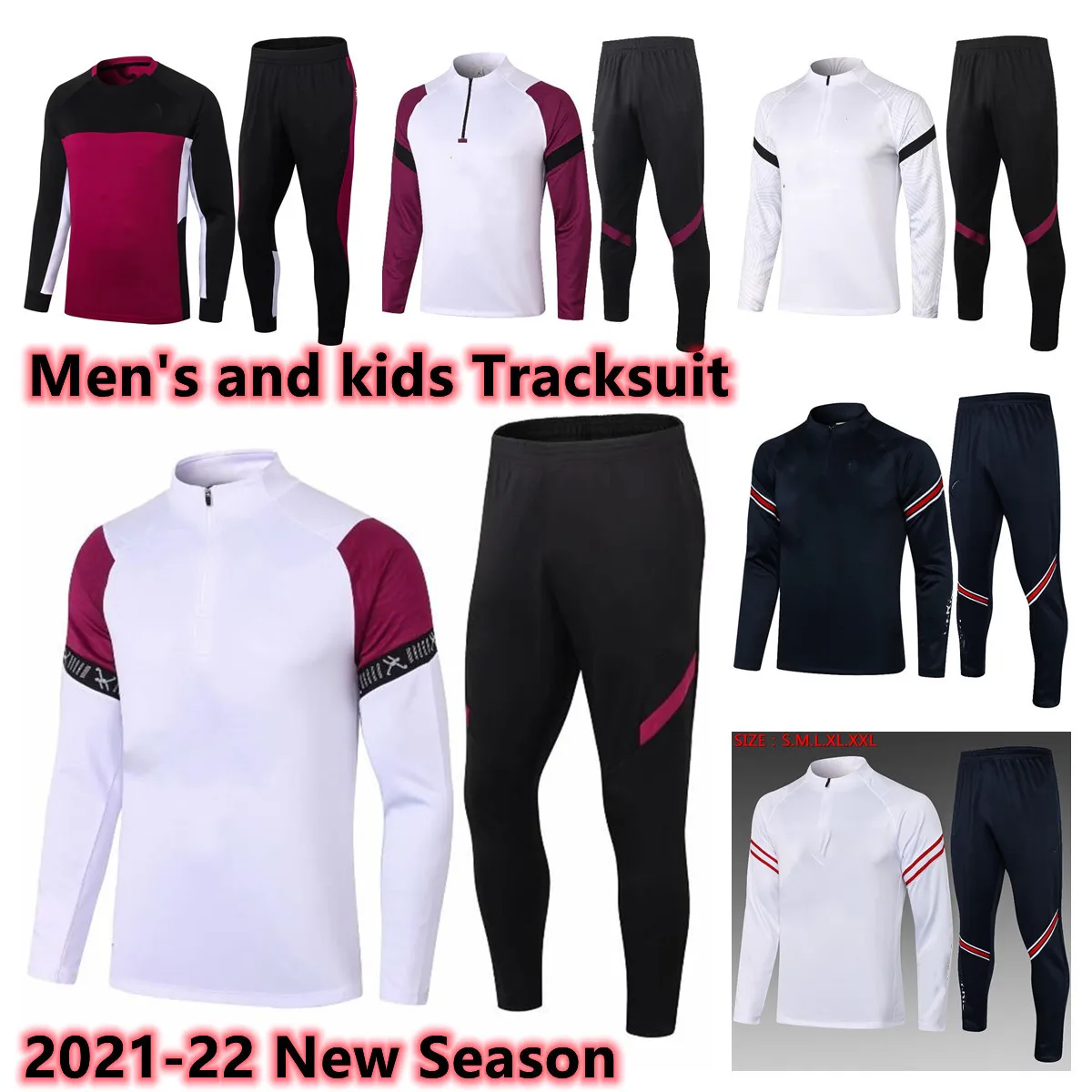 

2021 new Men's Kids Soccer Training Tracksuit Sports Shirts Sets Football Club Sweater 2022 adult Child Survetement jogging kits