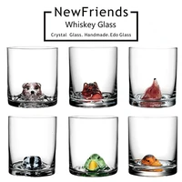 new friends 3d animal head crystal rocks scotland whisky glasses old fashioned glass verre xo chivas red wine cup brandy snifter