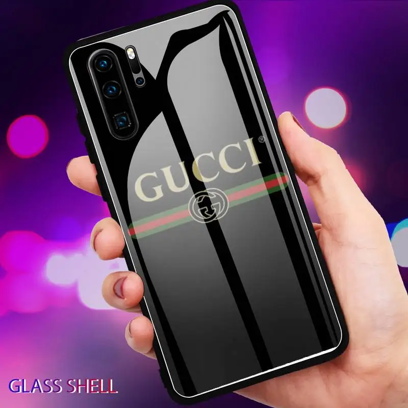 

Italian brand fashion GUCCES Phone Case For Huawei P9 10Plus 20PRO P30 Lite Back Cover Tempered Glass Cases For NOVA 3E Series