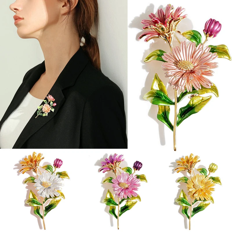 

Women's all-match creative flower brooch accessories high-end corsage fashion painted dripping brooch