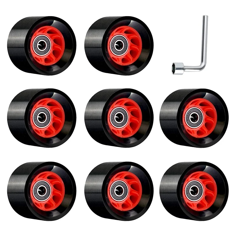 NEW-8Pack 95A 58mmx39mm,Indoor Quad Roller Skate Wheels,PU Wear-Resistant Wheels Double-Row Roller Skates Accessories