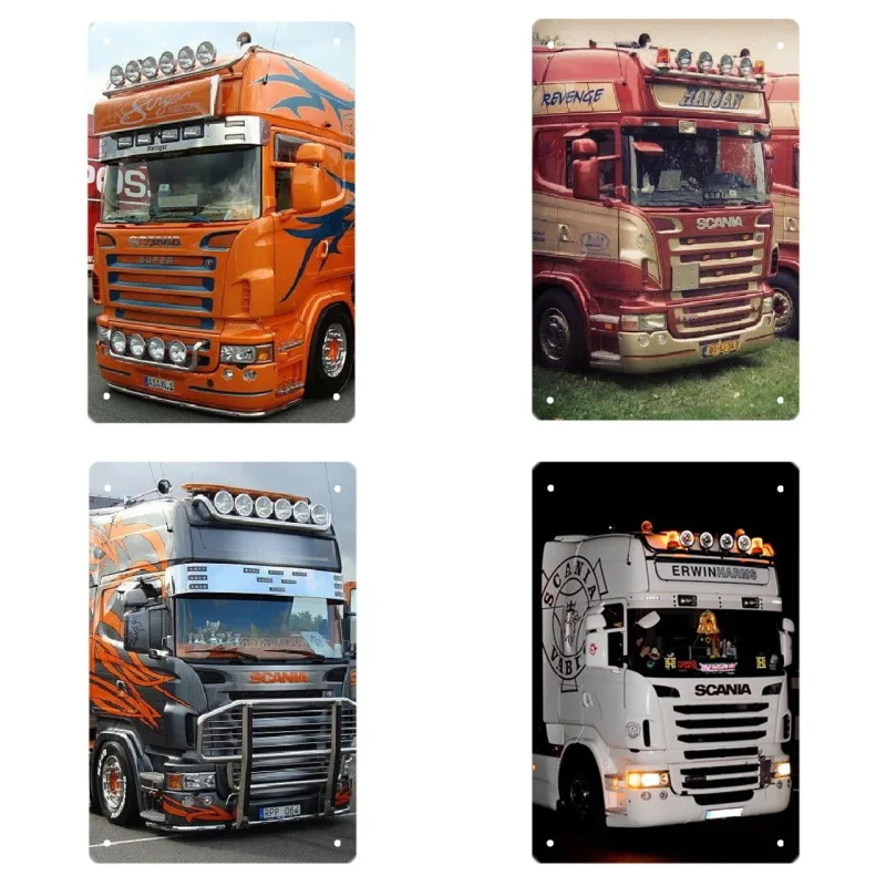 SCANIA AUTHORIZED GARAGE METAL TIN SIGN POSTER WALL PLAQUE |