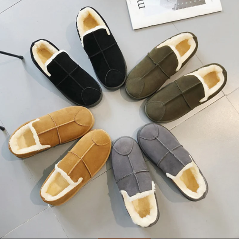 Женские ботинки из натуральной коровьей замши на нескользящей резиновой