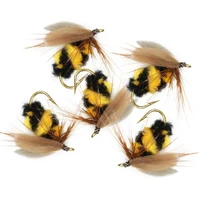 510pcs insect bait bumble fishing artificial bee fly trout fishing lures bionic handmade honeybee bait fly fishing 101416