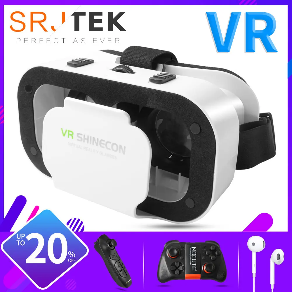 5.0 VR Virtual Glasses Reality 3D Smartphone Box Stereo Headset Helmet For IOS Android Rocker Googles Mini | Электроника