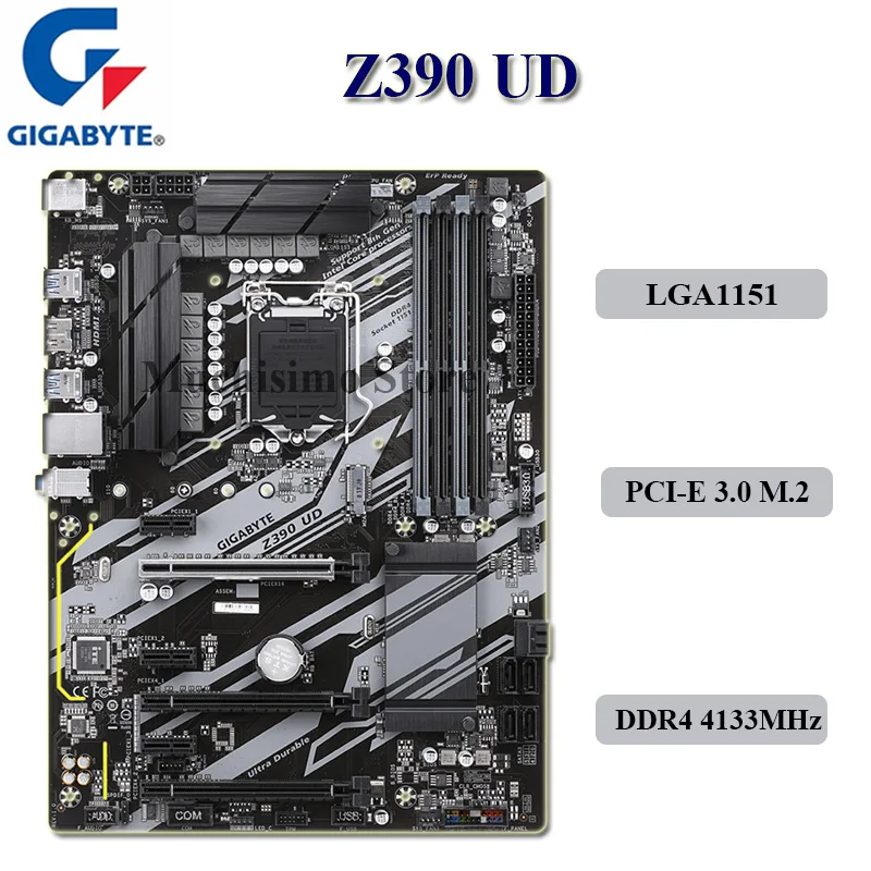 Billig LGA 1151 Gigabyte Z390 UD Motherboard 9th-Generation I9 I7 I5 I3 DDR4 64GB M.2 PCI-E 3,0 HDMI-Kompatibel Desktop Mainboard ATX