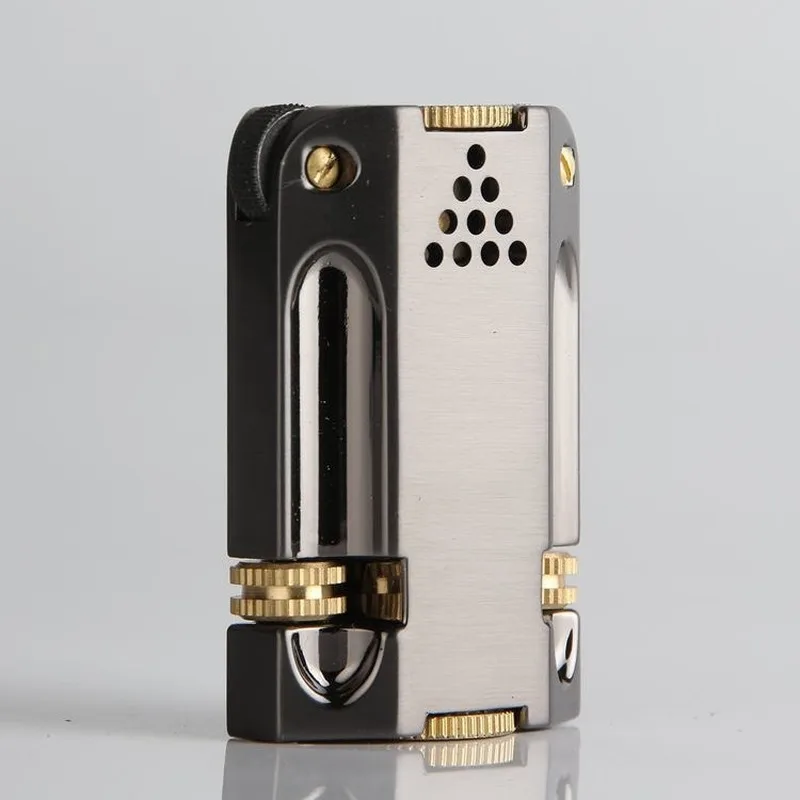 

Retro Nostalgic Version of Grinding Wheel Flint Windproof Kerosene Cigarette Lighter Flame Original Copper Knurling Mens Gift