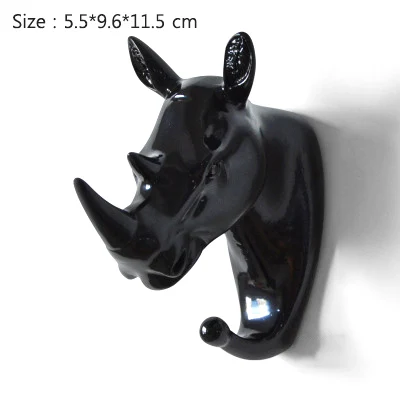 Rhinoceros-Black Strongwell, скандинавские крючки в виде животных, американский подвесной крючок, держатель, вешалки для ключей, крепкие бесшовные крючки для украшения дома - Цвет: Rhinoceros-Black
