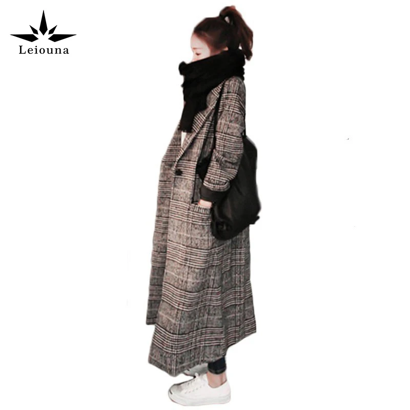 

Loose X-Long Turn-down Collar Plus Size Trench Women Coat Sleeve Woollen Autumn Women Coats Outwear Female Winter Cape Cloak