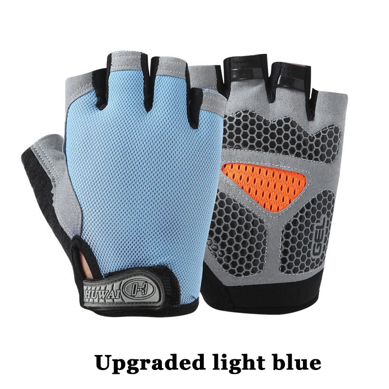 Fishing Gloves Outdoor Sports Sun Protection Half Finger Gloves Fitness Non-Slip Breathable Riding Fishing Gloves Tackle Pesca - Color: Orange