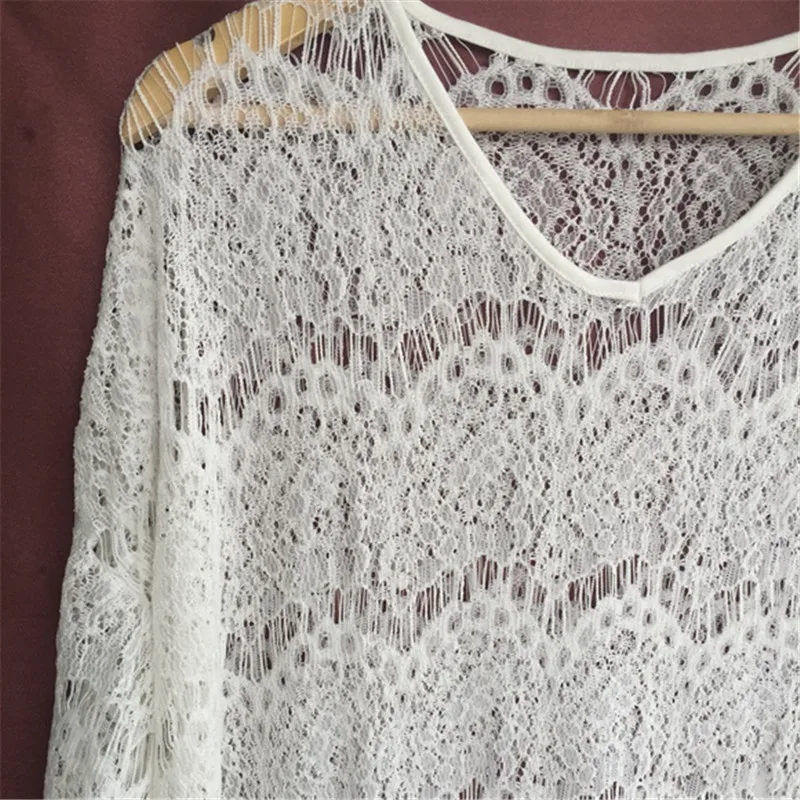 Новое поступление сексуальное пляжное покрывало Кружевное белое платье для