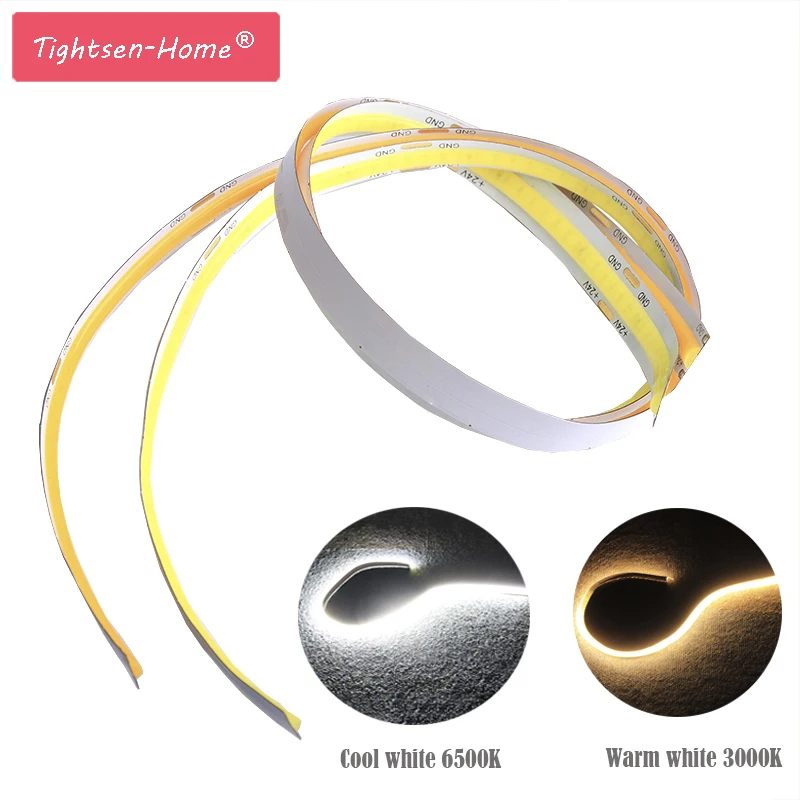 Светодиодная лента сгибаемый гибкий 12 в 24 В COB 0 5 м мягкая FOB светодиодная для