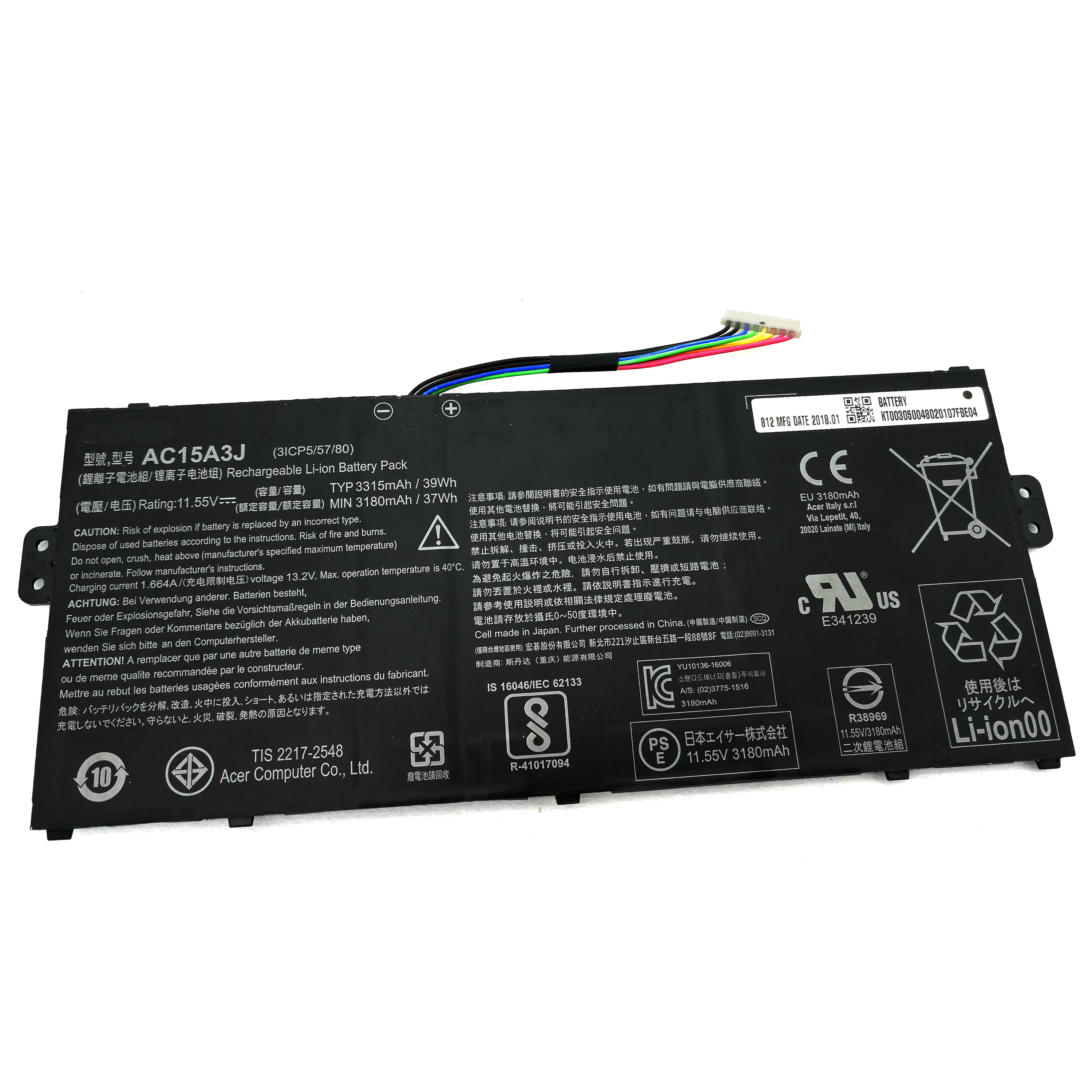 Фото Оригинальный аккумулятор для ноутбука AC15A3J AC15A8J для ACER Chromebook 11 C735 C738T CB3-131-C1CA R11 CB5-132T-C32M CB5-132T-C732 №2