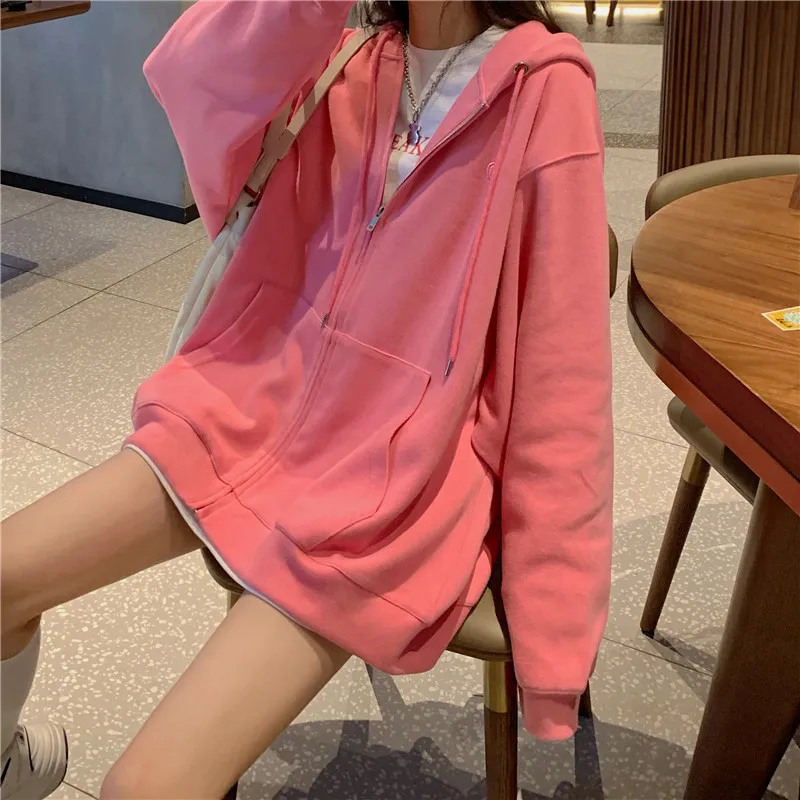 Женские толстовки с капюшоном и вышивкой однотонные модные Универсальные милые