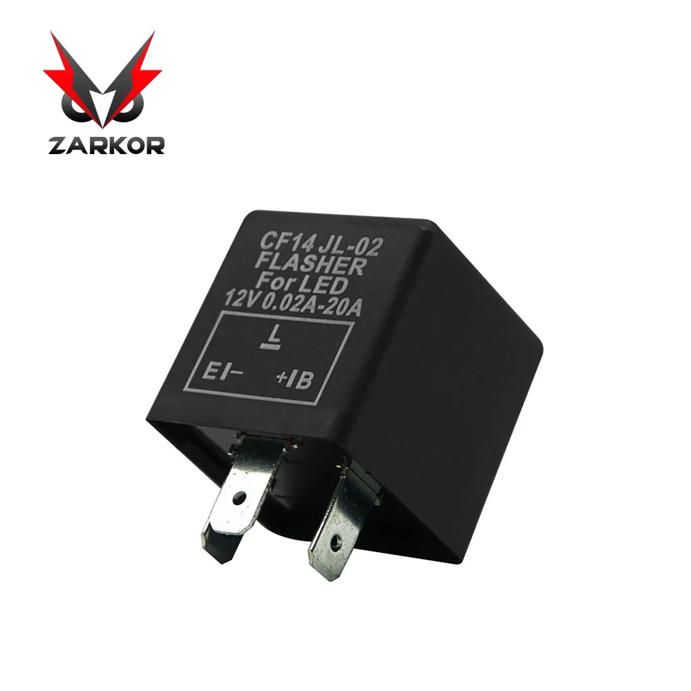 Zarkor 3 PIN Universal Adjustable Frequency LED Blinker Flasher Relay Fix Turn Signal Hyper Flash Issue CF14 12V 0.02-20A | Автомобили и