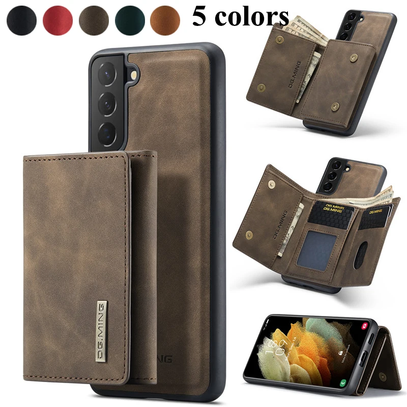 

Fashion Magnetic Flip Leather Case For Samsung Galaxy S21 FE Note 20 A12 A32 A52 A72 Phone Wallet Cover Coque Etui Hoesje