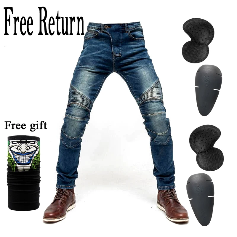 F-EV-02 Jeans and A EV-02, модные мужские и женские обтягивающие синие эластичные джинсы для мотоцикла, штаны для мотогонок с подкладами, обтягивающие джинсы для мотоцикла - Цвет: F-EV-02 Jeans and A