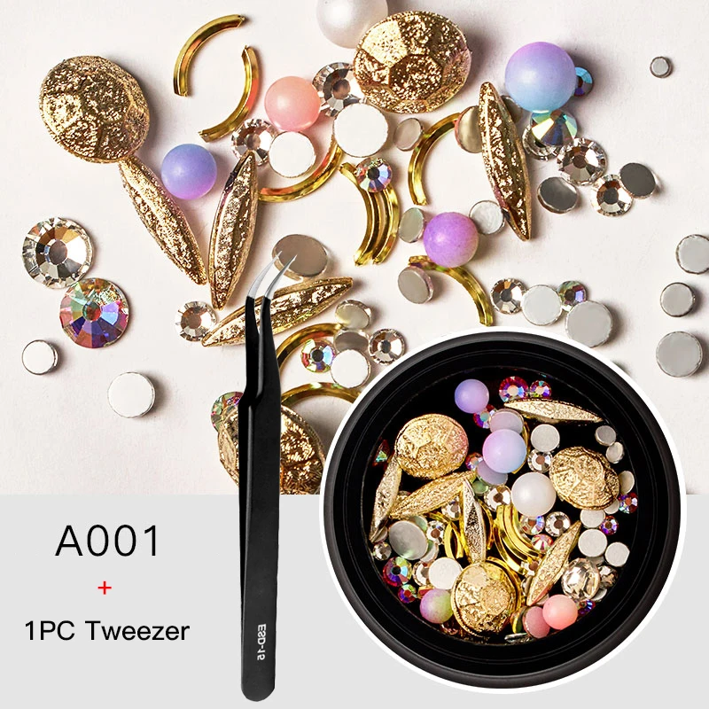 Набор Стразы для ногтей 3D хрустальный камень украшение красочные бусины