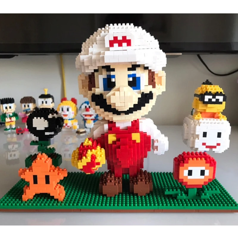 ZMS 3491 Игра Супер Марио Огненный цветок звезда 3D модель DIY алмазные мини