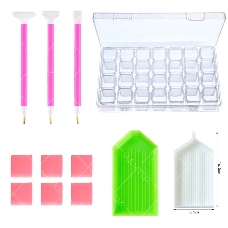 

12pcs DIY Craft Accessories Set 5D Diamond Painting Tray Tools Kit Crystal Rhinestones Pick Up Storage Box for DIY Art Craft hot